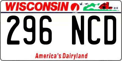 WI license plate 296NCD