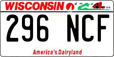 WI license plate 296NCF