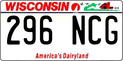 WI license plate 296NCG