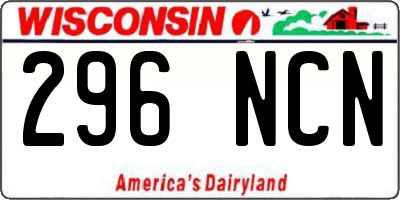 WI license plate 296NCN