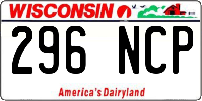 WI license plate 296NCP