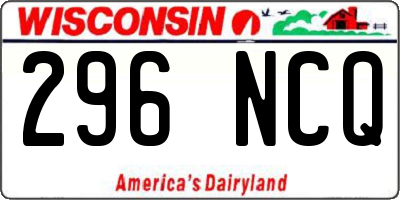 WI license plate 296NCQ