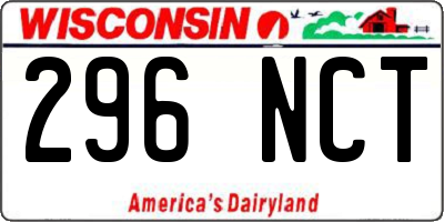 WI license plate 296NCT