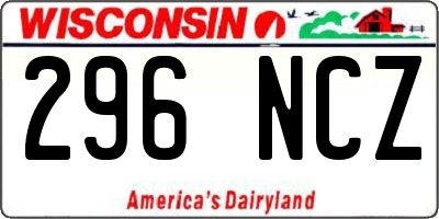 WI license plate 296NCZ