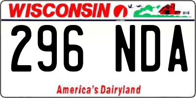 WI license plate 296NDA