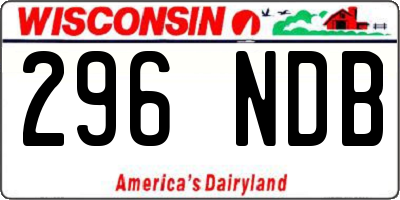 WI license plate 296NDB