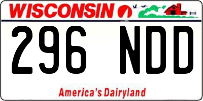 WI license plate 296NDD