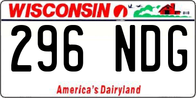 WI license plate 296NDG