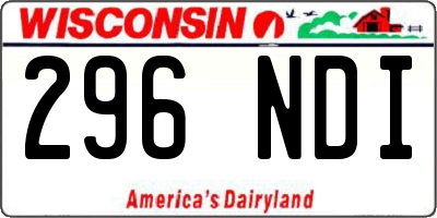WI license plate 296NDI