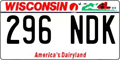 WI license plate 296NDK