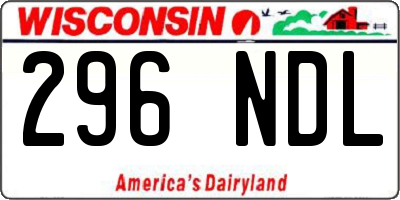 WI license plate 296NDL