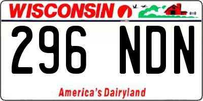 WI license plate 296NDN