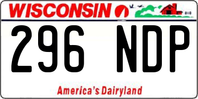 WI license plate 296NDP