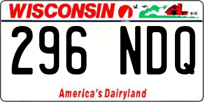 WI license plate 296NDQ