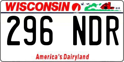 WI license plate 296NDR
