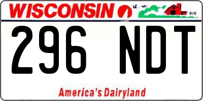 WI license plate 296NDT