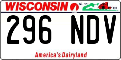 WI license plate 296NDV