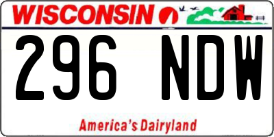 WI license plate 296NDW
