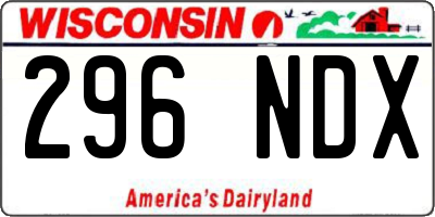 WI license plate 296NDX