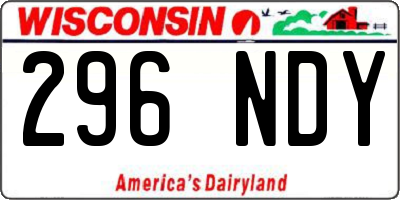 WI license plate 296NDY