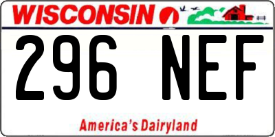 WI license plate 296NEF