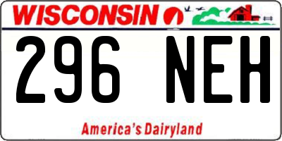 WI license plate 296NEH