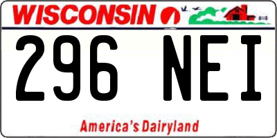 WI license plate 296NEI
