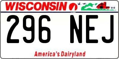 WI license plate 296NEJ