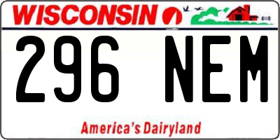 WI license plate 296NEM