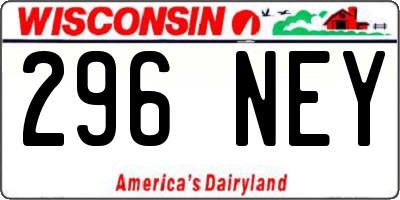 WI license plate 296NEY
