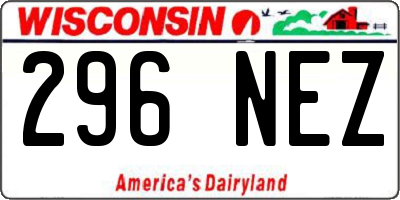 WI license plate 296NEZ