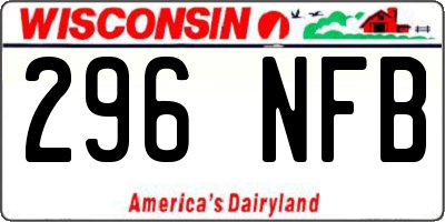 WI license plate 296NFB