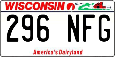 WI license plate 296NFG