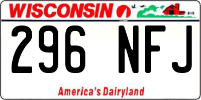 WI license plate 296NFJ