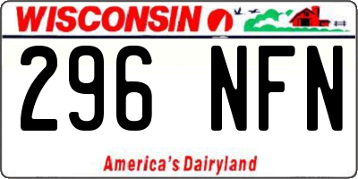 WI license plate 296NFN