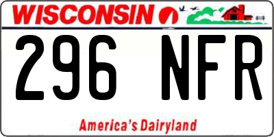 WI license plate 296NFR