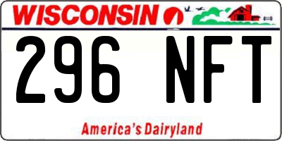 WI license plate 296NFT