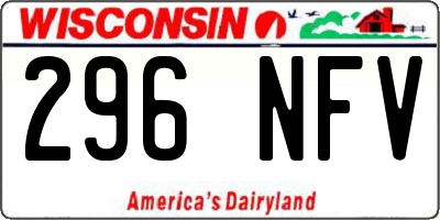 WI license plate 296NFV