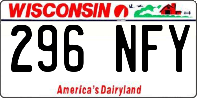 WI license plate 296NFY