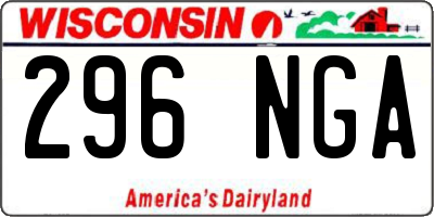 WI license plate 296NGA