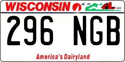 WI license plate 296NGB