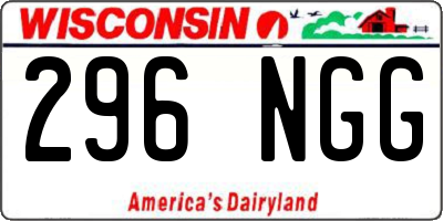 WI license plate 296NGG