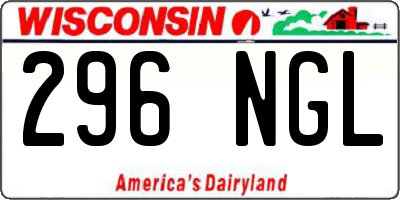 WI license plate 296NGL