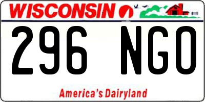 WI license plate 296NGO
