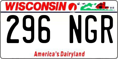 WI license plate 296NGR