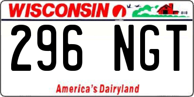 WI license plate 296NGT