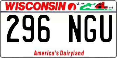 WI license plate 296NGU