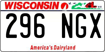 WI license plate 296NGX