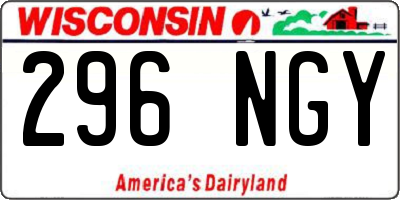 WI license plate 296NGY