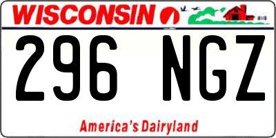WI license plate 296NGZ